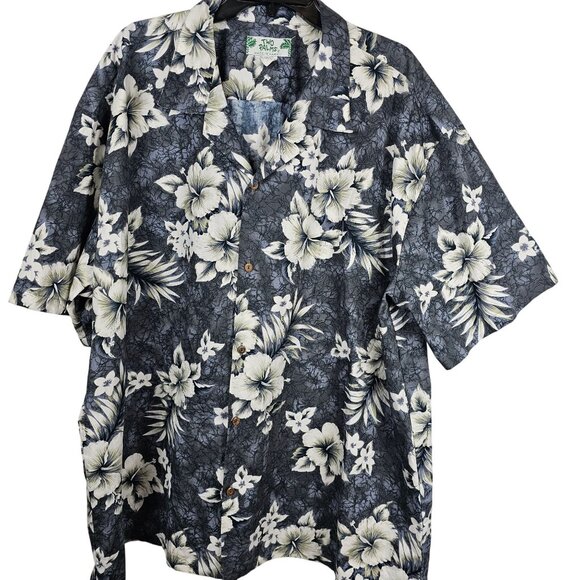 Two Palms Mens 3XL Grey Casual Hawaiian Shirt Aloha Tropical Resort Coastal Dad - Picture 1 of 11
